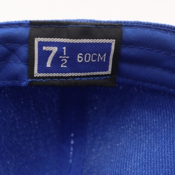 Monster Energy Vintage 90s Y2K Blue Neon Green Logo Fitted Baseball Hat 7.5 - Picture 8 of 9